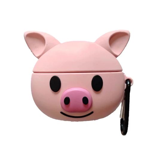 【FunyStyle】airpodsProケースかわいいシリコンカバーエアーポッズプロケースかわいい豚さんアップルイヤホン保護ケースAirPodsPro収納キーチェーン付き携帯便利頑丈耐衝撃防塵全面保護