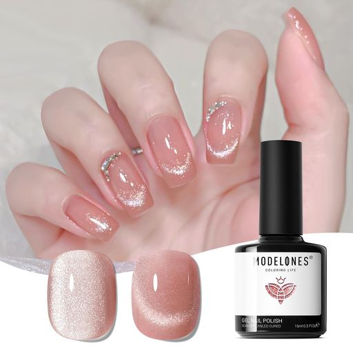 Modelonesジェルネイルシアーカラージェル単色マグネットジェル15mlUV/LED対応猫目キャツアイ初心者&プロ適用ポリッシュタイプセルフネイル