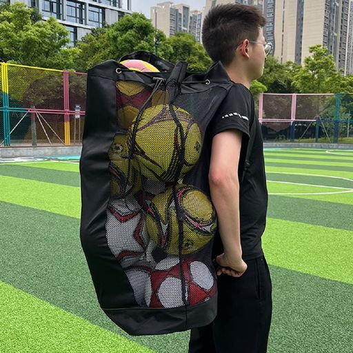 DESIKAKYボールバッグボール15個入れバスケットボールサッカーボールバレーボール収納バッグスポーツ用品収納アウトドアメッシュバッグ肩掛け学校学生部活試合練習