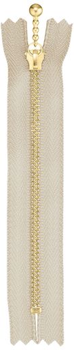 Y.K.Kゴールド玉付きファスナー止め10本入長さ12cm#572濃いベージュ3MGC-12
