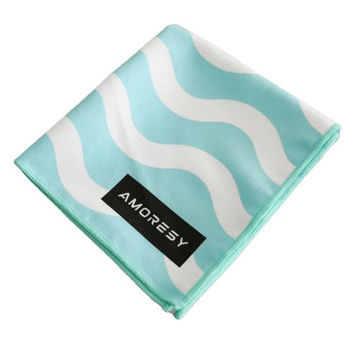 [AMORESY]スポーツタオルアイスシルク速乾クールジム男女兼用汗拭タオル携帯冷感タオル(青)