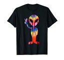 エイリアンタイダイピースアウタースペースヒッピー70年代カラフルギフトTシャツ