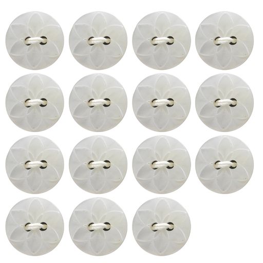 ベルアートポリエステルボタン10mmCol.01ホワイト15個入AZOSP-1542
