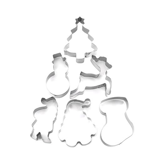 JIMIGUGUクッキー型6個セット抜き型ビスケット金型クッキーカッターステンレスキッチンケーキ型可愛いD..