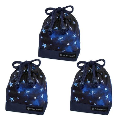 COLORFULCANDYSTYLE巾着小コップ袋(ネームタグ付き)撥水ノーアイロンスターリングシルバー3枚セット男の子かっこいい子供用巾着袋コップ入れコップ袋巾着コップ入れ巾着袋小保育園NL802803