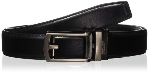 [ユナイテッドカラーズオブベネトン]メンズベルト1026ソリッドベルトブラック日本最大約105cm(カット調..