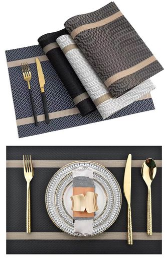 �������ޥå�4�祻�å�30x45cm�ץ졼���ޥåȥơ��֥�ޥåȤ���������PVC���ɿ��ɱ���Ǯ���ߤ������OKξ�̻Ȥ��뿩��ޥåȲ����ѥ쥹�ȥ����(¿...