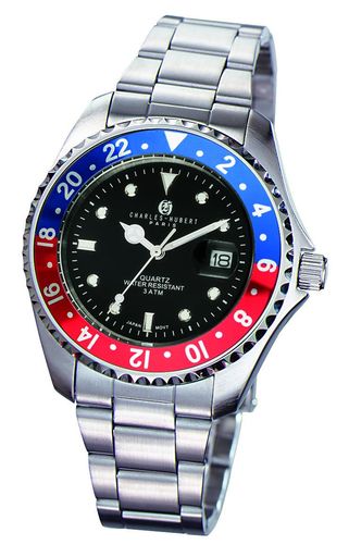 [Charles-HubertParis]腕時計CharlesHubertParis3針デイト4019メンズシルバー