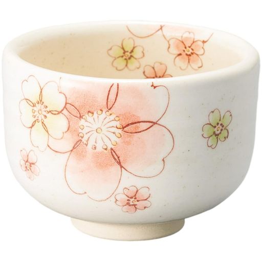 エールネット(Ale-net)抹茶碗10.5xH7.5cmモダン桜オレンジ野点碗ミニ抹茶碗茶道茶道具抹茶茶碗陶器美濃焼日本製