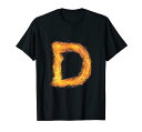 手紙Dサインアルファベット名字子音火炎プレゼントTシャツ