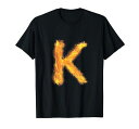 手紙Kサインアルファベット名字子音火炎プレゼントTシャツ