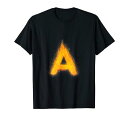 手紙Aサインアルファベット名字母音火炎プレゼントTシャツ