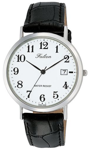 [シチズンQ&Q]腕時計アナログ防水日付革ベルトD020-304メンズホワイト(2.0)