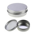 Stoooduoアルミ缶クリームケース15ml2個セット小分け容器詰め替え容器交換用容器持ち運びが容易旅の必需品丸型シルバー