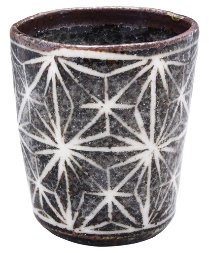 美濃焼三浦繁久湯呑みコップカップ容量約160ml鼠志野麻の葉日本製060-0060