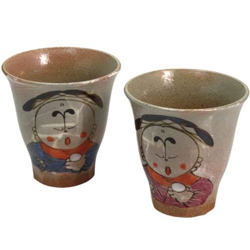 有田焼傘地蔵ペアフリーカップ(湯呑み2客)