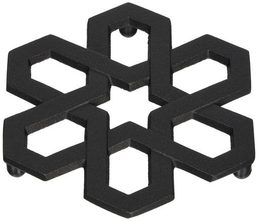 盛栄堂及源南部鉄器瓶敷雪格子ブラックD234