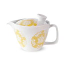 J-KITCHENS急須茶こし付き240ML1人用~2人用波佐見焼日本製丸紋桜ポットSイエロー