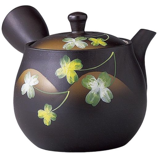 エールネット(Ale-net)急須380ml黒泥クローバー急須ステンレス製さわやか茶こし付陶器常滑焼日本製