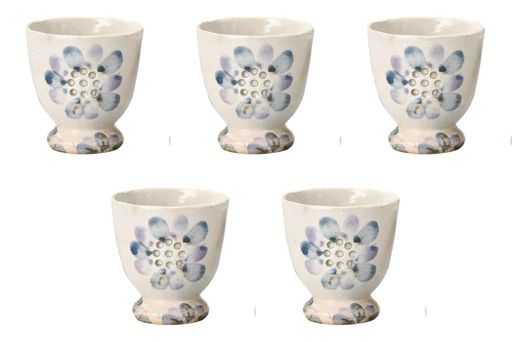 5個セット透し花高台湯呑(大)[7.8x8cm(180cc)]|湯呑陶器(土物)セトモノホンポ(Setomonohonpo)