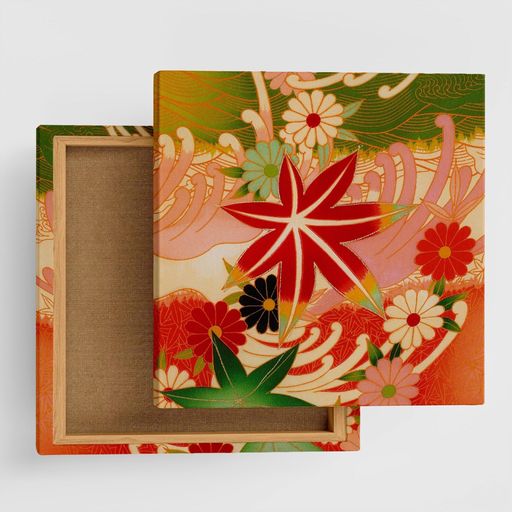 和着物アートパネル57cmx57cmLサイズ日本製ポスターおしゃれインテリア模様替えリビング内装花幾何学フ..