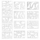 Lurrose13枚入動物デザインステンシルシートセットキッズ向けDiyクラフト再利用可能テンプレート絵画用塗り絵DIY手帳用