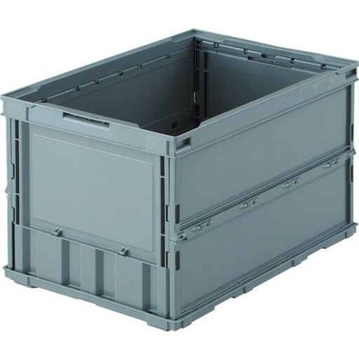 トラスコ中山(TRUSCO)薄型折りたたみコンテナ収納ケース収納ボックスグレー50L10個TRO50B