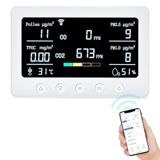 2.4GHZWIFIʼ˥8-IN-1CO2/CO/PM2.5/PM1.0/TVOC/ʴ/٤Ӽٷץ顼դSMART...