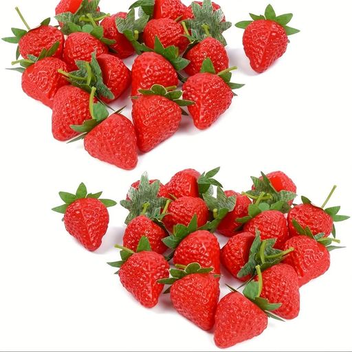 いちご食品サンプル模型20個ヘタ付きイチゴケーキ屋さん果物屋さんのディスプレイなどにも果物模型