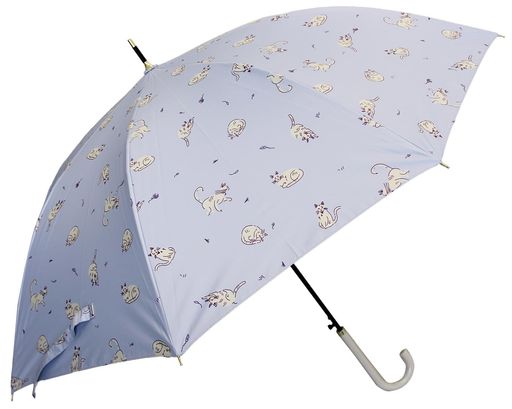 長傘日傘晴雨兼用レディースかわいい猫軽量親骨58CM内側コーティングUV99.9%カット一級遮光UPF50+遮熱ワンタッチジャンプおしゃれレザーハンドルねこ総柄パープル 長傘日傘晴雨兼用レディースかわいい猫軽量親骨58CM内側コーティングUV99.9%カット一級遮光UPF50+遮熱ワンタッチジャンプおしゃれレザーハンドルねこ総柄パープル