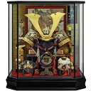 五月人形兜ケース飾り黒塗ガラスケース六角ケース横幅47x奥行32x高さ52.5CMG3007Z