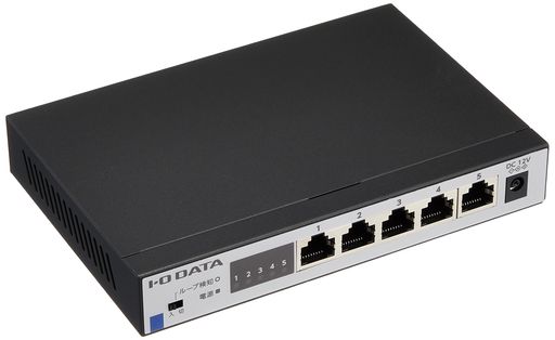 アイ・オー・データI-ODATA5ポートスイッチングハブ2.5Gbps対応メタル筐体ファンレス・静音設計ループ検知機能土日サポート3年保証ETQG-ESH05
