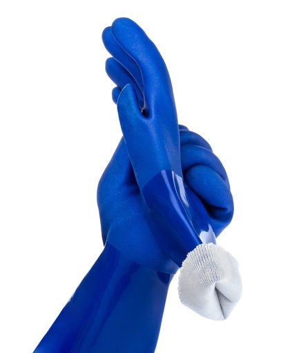 kitchen-star Rubber Household PVC Gloves with Comfortable Cotton Lining, Anti-Slip surface, Kitchen Dishwashing, Extra