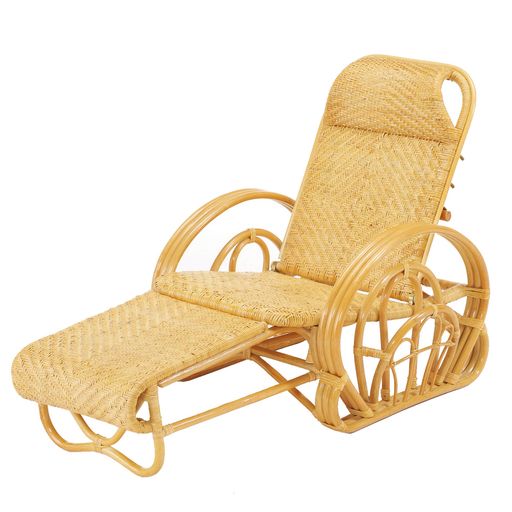 今枝商店籐三つ折寝椅子A100サイズ:幅68x奥行127~150x高さ61~81x座面高32cm
