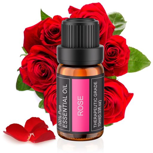CJDUA ローズ アロマオイル エッセンシャルオイル 精油 天然100% 芳香 インテリア ギフト プレゼント 10ML (ローズ)