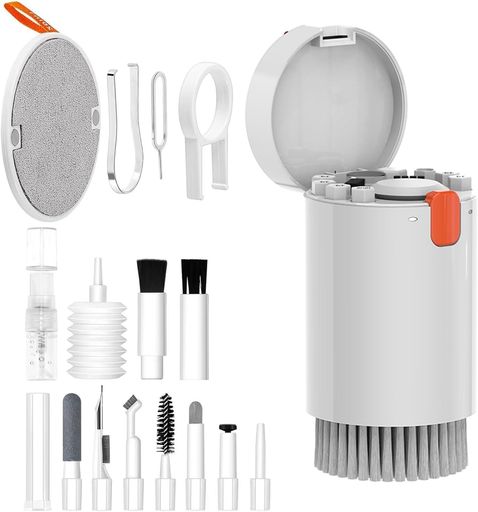 【20in1多機能クリーニングツール】キーボードクリーナーキット、伸縮式大ブラシ付き電子クリーニングキット、ポータブル、携帯電話、タブレット、パソコン、PCモニター、2.5mlスプレー…