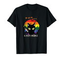 黒猫ハロウィンLGBTゲイプライドレインボーフラッグギフトTシャツ