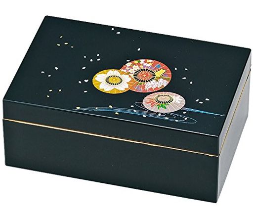 中谷兄弟商会山中漆器アクセサリーBOX黒蛇の目33-3706