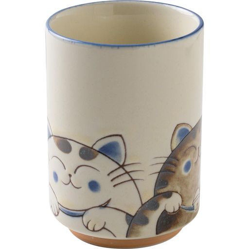 Other - みのる陶器水晶ねこ湯呑ブルー