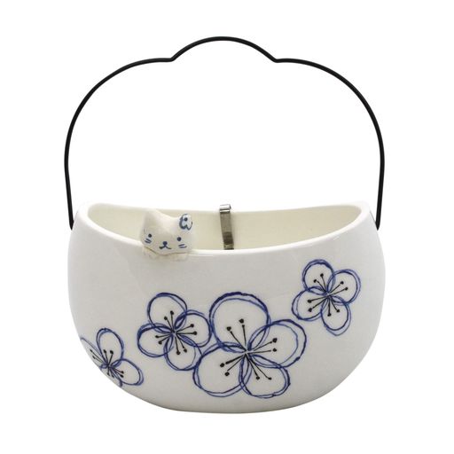 クラフトマンハウス蚊取り線香ホルダー染猫線香鉢(花)