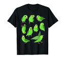 かわいいグリーンオウムの模様、楽しいオウムのオーナーへのギフトに。Tシャツ