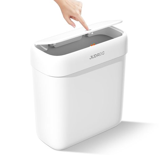 For Separated Refuse - JUDRDOゴミ箱小型9Lふた付き消臭ペット対策スリムバスルーム洗面所トイレ寝室オフィス用ゴミ袋20枚付き白