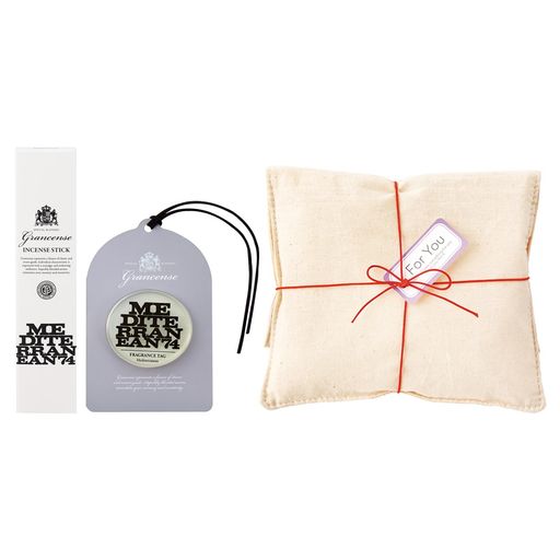 グランセンスアロマセットメディテレーニアンの香り包装済ラッピングバッグ入り(お香とフレグランスタ..