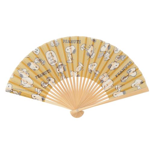 [ピーナッツ]Snoopyスヌーピー27704001扇子レディース27704001Bイエロー[B]約横38cmx縦21cm