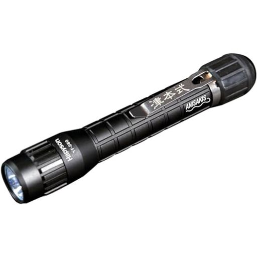 品番:YF-980/パッケージ:ブリスターパック ボディサイズ:約26mmx29mmx160mm/自重:約135g(電池含)/ボディカラー:ブラック 使用電池:乾電池単3形2本(別売)/電池寿命:約0.5時間/防水性:IPX7クラス(完全防水) 光源:紫外線LEDx1個/UV強度:約11mW/cm2(測定距離20cm)/波長:365nm ※スイッチは「カチッ」と音が鳴るまで押してください。点灯状態のままにしないで下さい。光源部を直視しないでください。強力なUV光を発するため、失明や目の障害のおそれがあります。