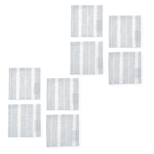 スタイルデコール(STYLEDecor)コースター8枚セットミストグレーストライプ綿100%おしゃれ布洗えるスタイルデコールW3001502