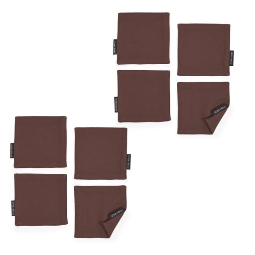 スタイルデコール(STYLEDecor)コースターリバーシブル8枚セットカフェブラウン綿100%おしゃれ布洗えるスタイルデコールW3003422