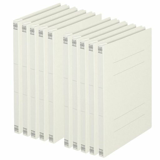 プラスフラットファイル樹脂製とじ具B5縦グレー10冊No.031N78-049x10