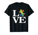 自閉症啓発月間のママ・パパのパズルカラーTシャツ