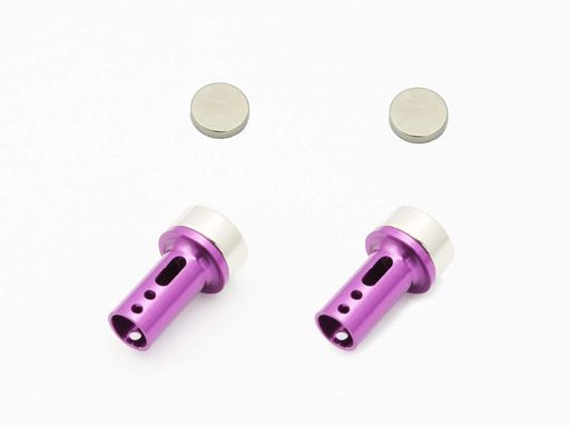 RC-ART5mmアルミボディマウントキャップ(マグネット)パープルART2147